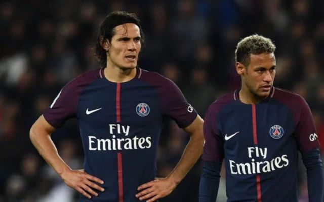 Cavani and Neymar in action for PSG