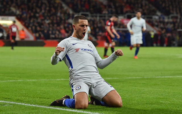 Eden Hazard celebrates