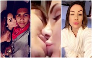Roberto Firmino kissed better by wife Larissa Pereira