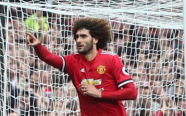 Fellaini celebrates a goal for Man United