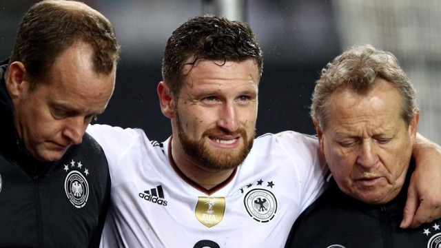 Shkodran Mustafi injured whilst playing for Germany