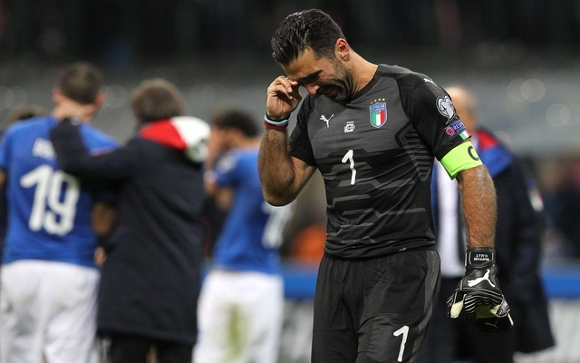 Buffon crying Italy Sweden