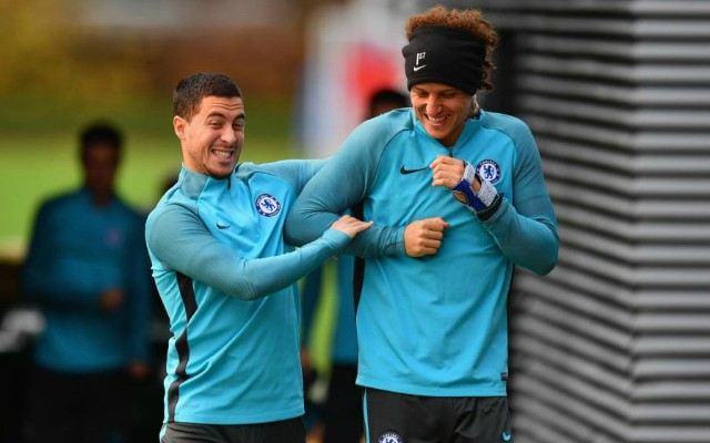 Eden Hazard and David Luiz