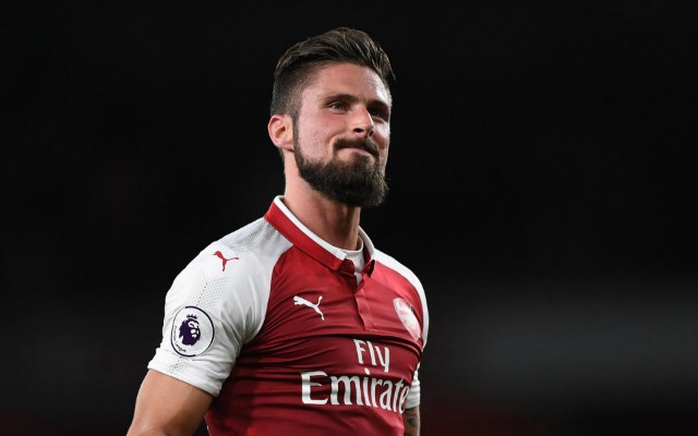 Olivier Giroud celebrates a goal for Arsenal