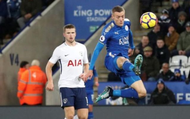 Spurs' Eric Dier and Leicester's Jamie Vardy