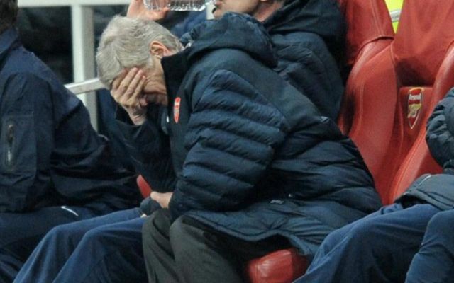 Arsenal manager Arsene Wenger looking sad