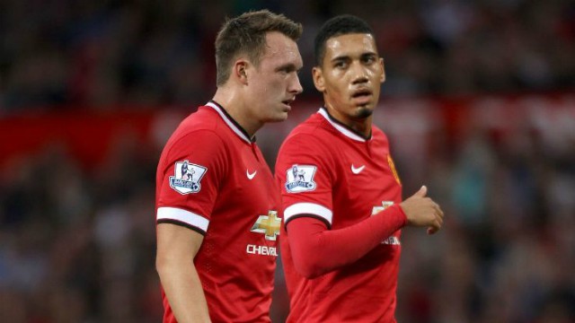 Phil Jones and Chris Smalling of Manchester United