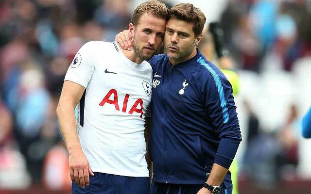 Harry Kane and Mauricio Pochettino of Tottenham