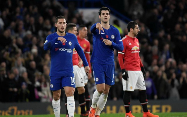 Morata celebrates winner for Chelsea vs Man Utd