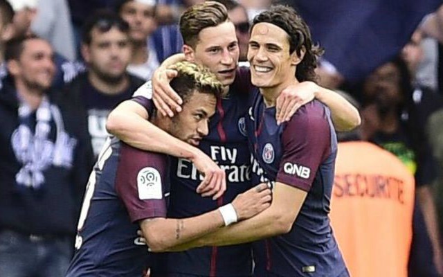 Neymar, Draxler and Cavani celebrate for PSG