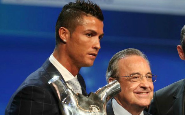 Cristiano Ronaldo with Real Madrid president Florentino Perez