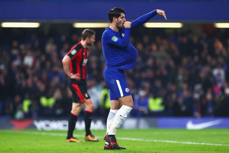 Alvaro Morata celebrates wife's pregnancy and goal