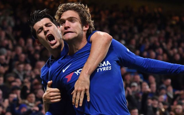 Chelsea's Alvaro Morata and Marcos Alonso