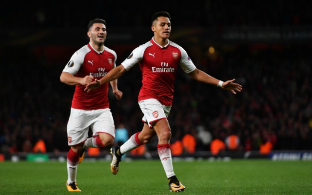 Alexis Sanchez scores for Arsenal in the Europa League