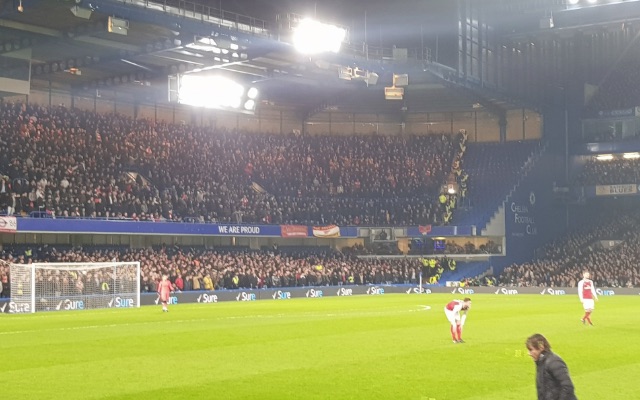 Arsenal fans at Stamford Bridge