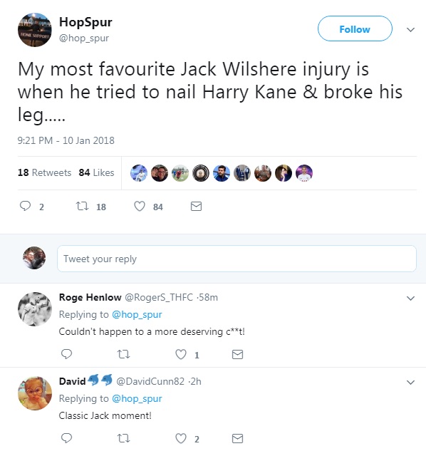 Spurs fans enjoy Jack Wilshere's latest injury on Twitter