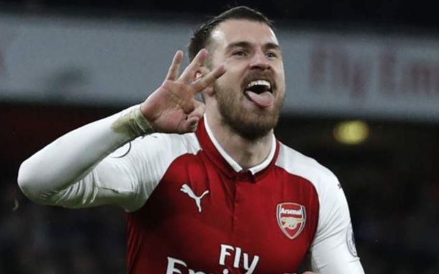 Arsenal midfielder Aaron ramsey. Who is Arsenal player of the season for 2017-2018