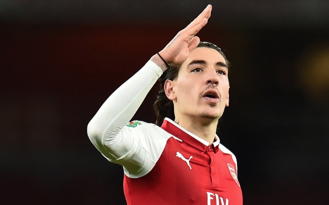 Arsenal right back Hector Bellerin gestures