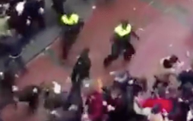 England fans clash with Dutch police in Amsterdam