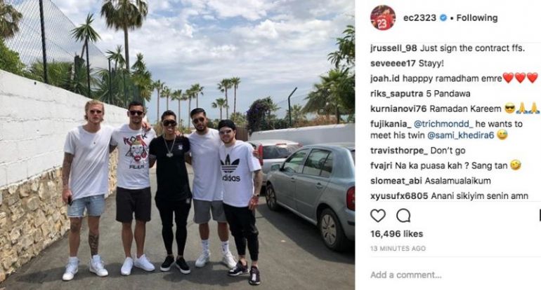 Emre Can meets up with Liverpool players in Marbella
