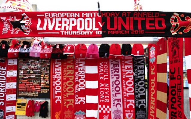 Liverpool and Manchester United half and half scarf