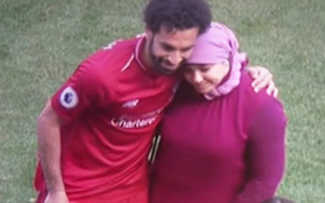 Mohamed Salah and his wife Magi Salah at Anfield after Liverpool beat Brighton 4-0