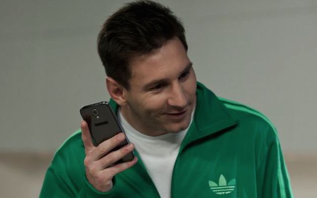 Lionel Messi on phone