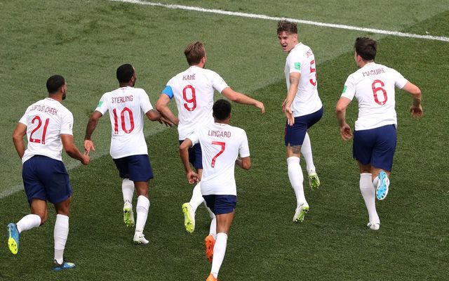 England celebrate vs Panama