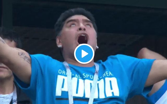 Maradona celebrates Messi Argentina Nigeria