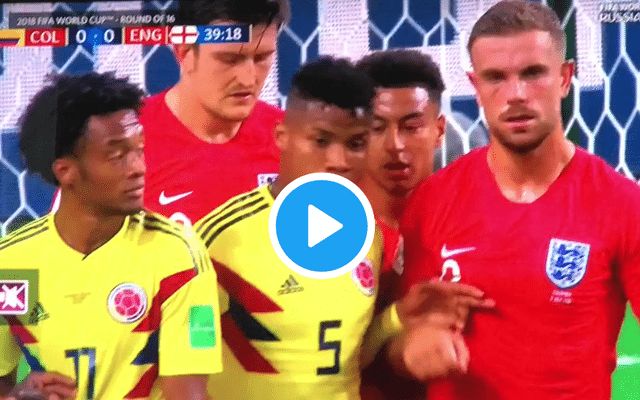 Barrios headbutt Colombia England
