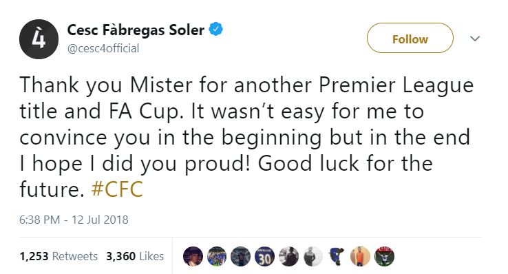 fabregas tweet