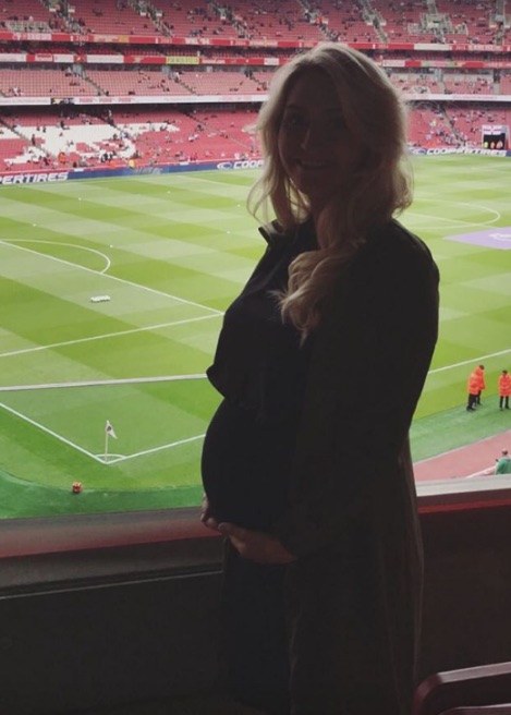 Arsenal WAG Colleen Ramsey poses for a photo at the Emirates