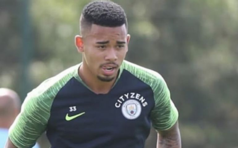 Gabriel Jesus focused in training ahead of the new Manchester City season
