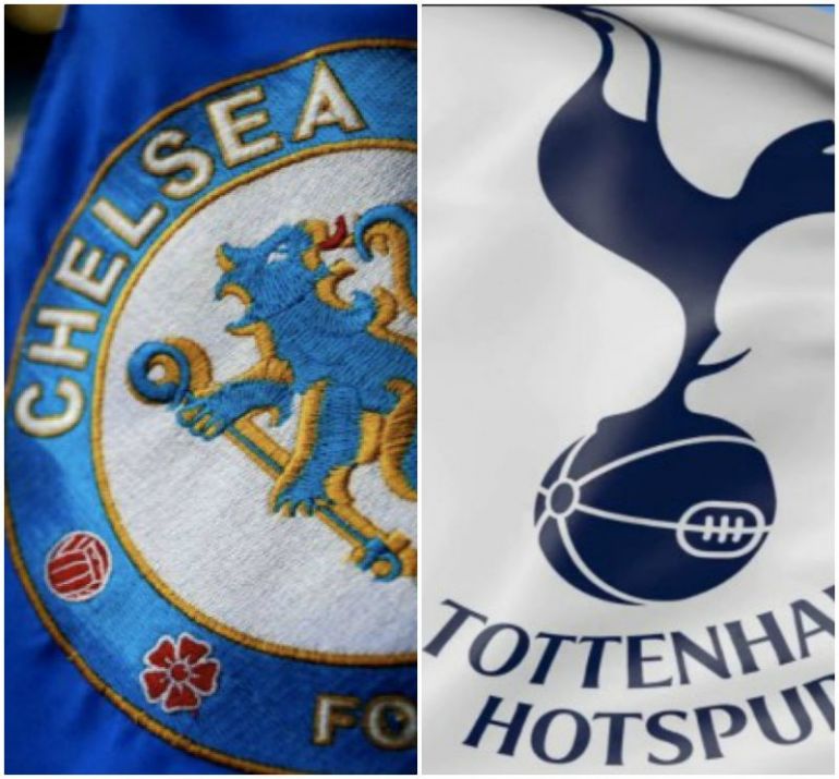 Spurs flag and Chelsea flag