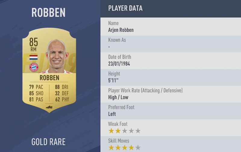 arjen robben fifa 19 rating