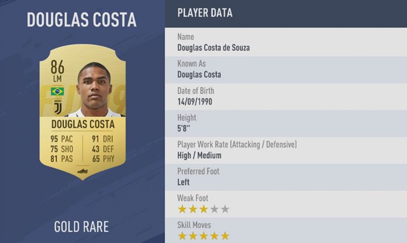 douglas costa fifa 19