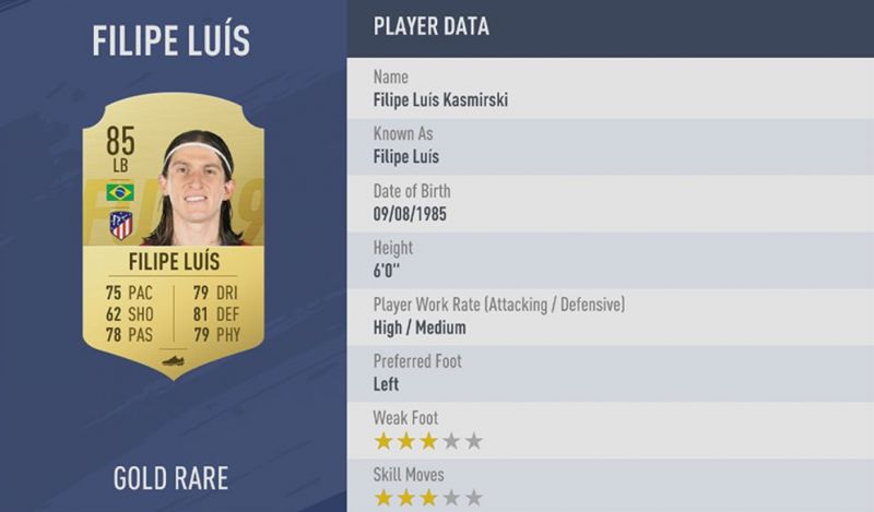 filipe luis fifa 19