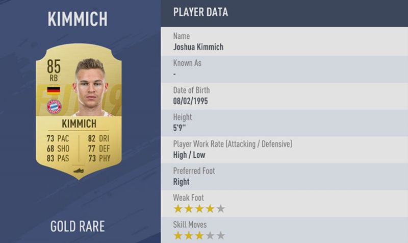 kimmich fifa 19 rating