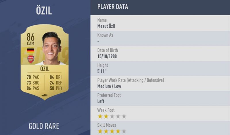 ozil fifa 19