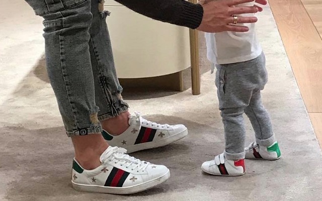 £90k-a-week Arsenal star welcomes baby to 'Gucci gang' in £180 trainers