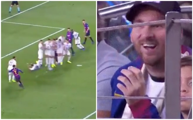 Brozovic Suarez free kick Messi reaction