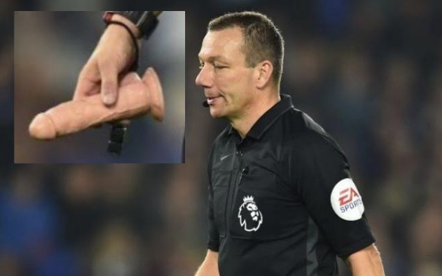 Dildo gate: Referee Kevin Friend handles huge rubber penis during Brighton vs West Ham