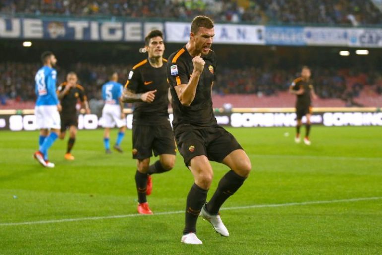 Dzeko Roma goal vs Napoli