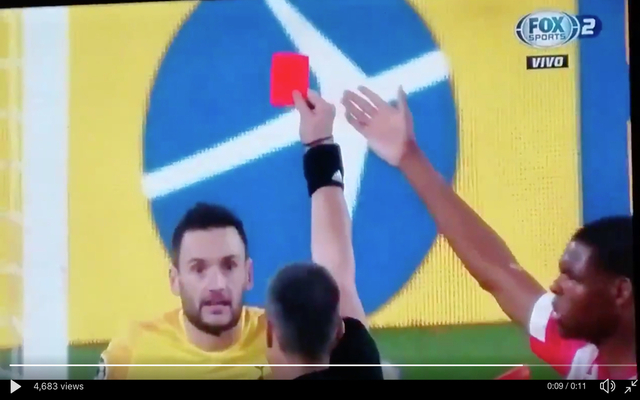 Lloris shown red card vs PSV
