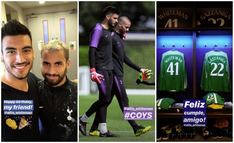 Paulo Gazzaniga wished fellow Tottenham goalkeeper Alfie Whiteman a happy birthday via Instagram