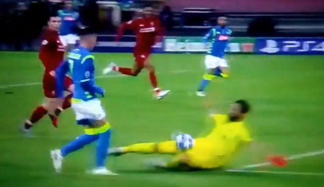 Alisson save video for Liverpool vs Napoli