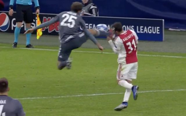 Bayern Munich star Thomas Muller shown red card for shocking high challenge on Ajax player