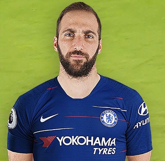 Gonzalo Higuain in Chelsea shirt as 