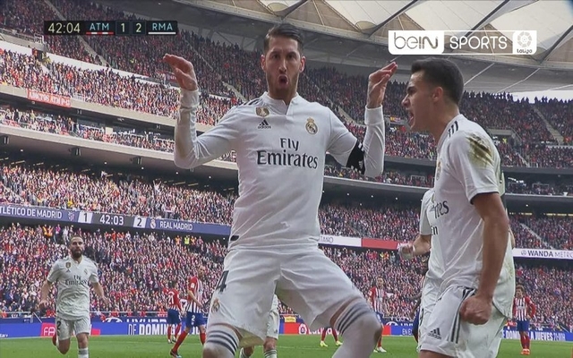 Ramos-mocks-Griezmann-with-celebration-during-Madrid-derby