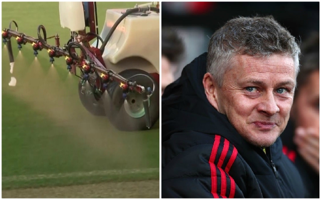 United-spray-garlic-on-pitch-ahead-of-Liverpool-clash